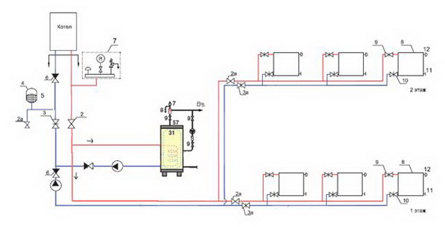 Бойлер косвенного нагрева (БКН) - схема подключения к газовому котлу 5